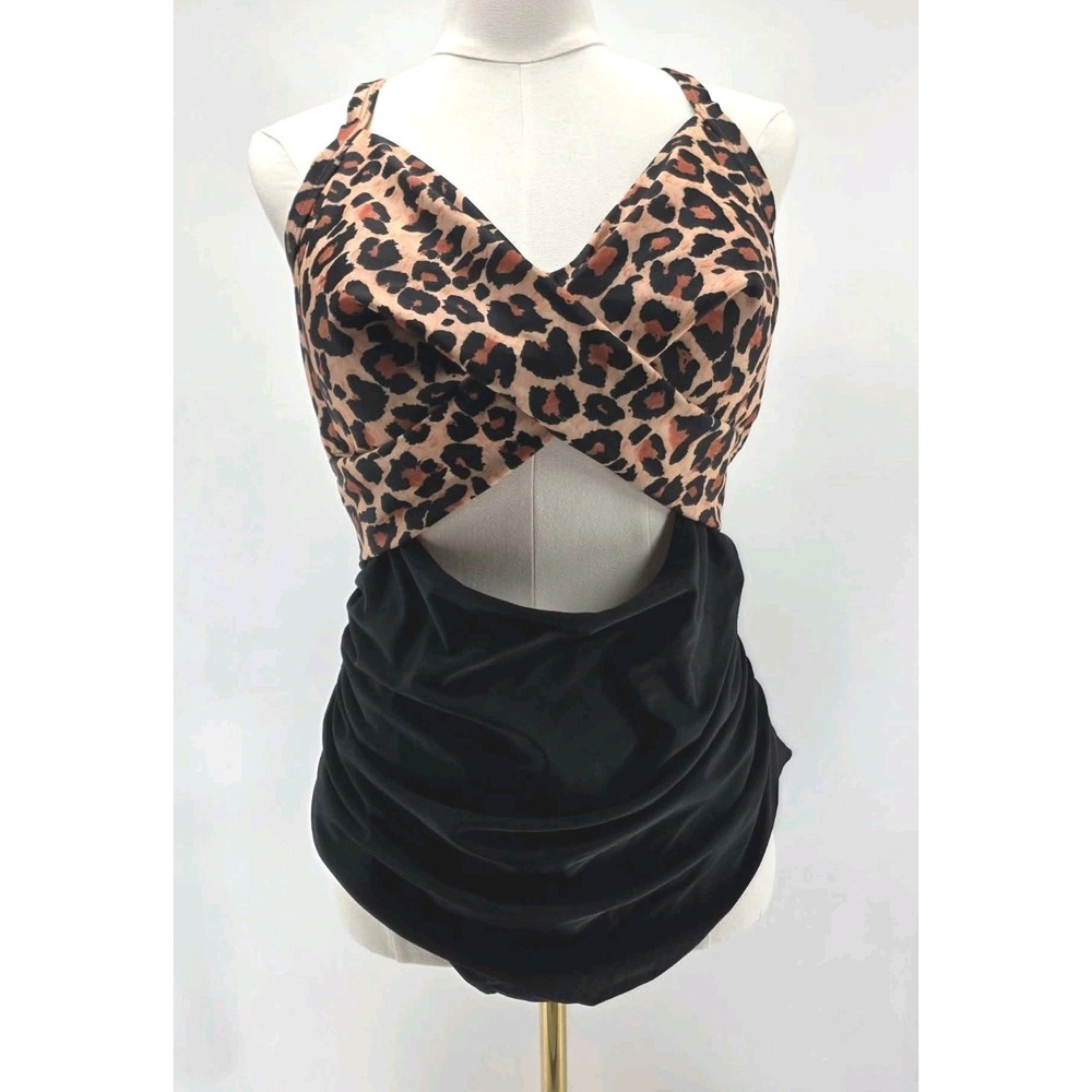 Eomine Leopard Cheetah Print Bikini Swimsuit Size 2X New With Tags